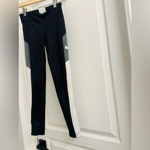 Nike Kids Black and Gray Leggings girls Small
